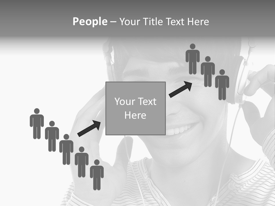 A Young Man Wearing Headphones Is Smiling PowerPoint Template