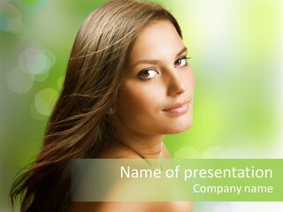 Green Beautiful Face PowerPoint Template