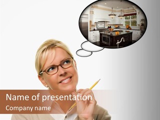 Girl Granite Blond PowerPoint Template