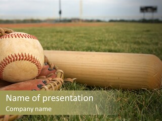 Field Infield Ball PowerPoint Template