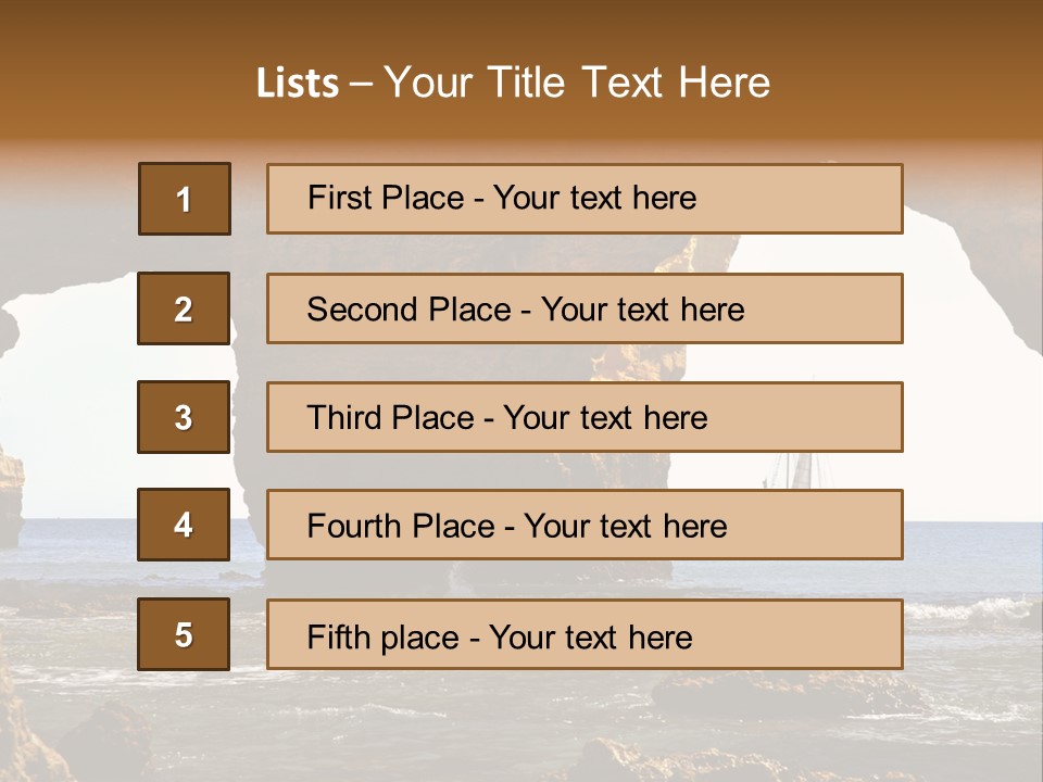 Calm Atlantic Grottos PowerPoint Template