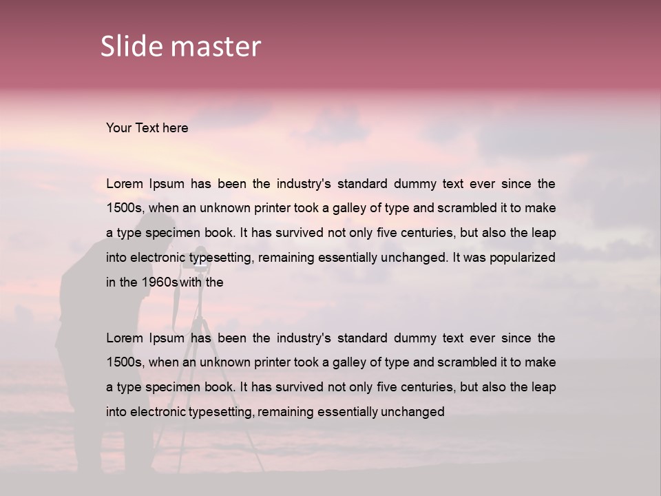 Sea Tripod Sunset PowerPoint Template