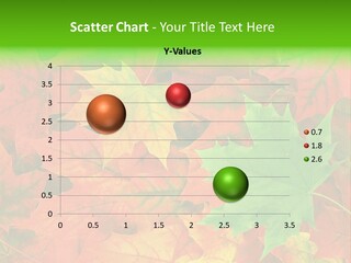 A Group Of Colorful Leaves With A Green Background PowerPoint Template