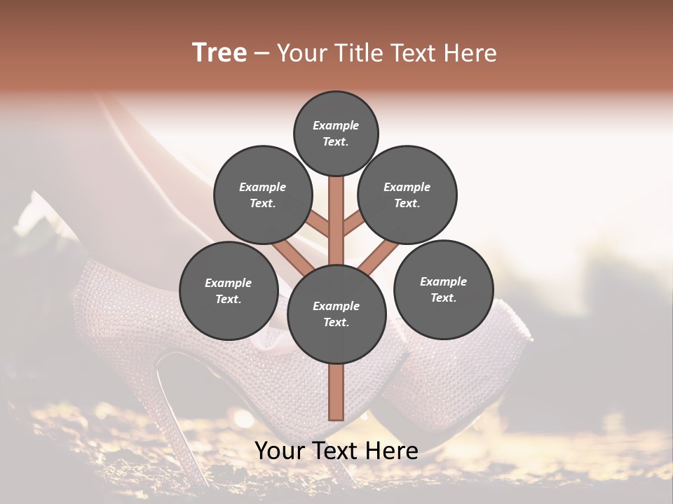 A Woman's High Heeled Shoe With A Pink Bow PowerPoint Template