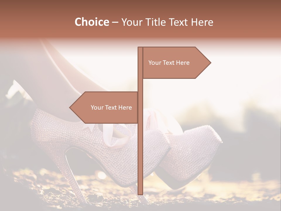 A Woman's High Heeled Shoe With A Pink Bow PowerPoint Template
