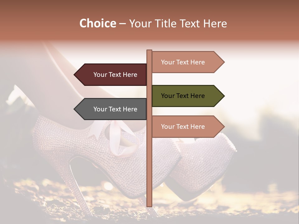A Woman's High Heeled Shoe With A Pink Bow PowerPoint Template