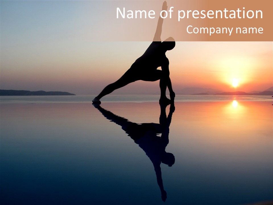 A Person Doing A Yoga Pose In Front Of A Sunset PowerPoint Template
