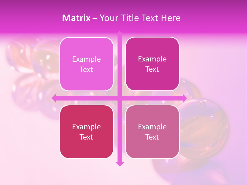 A Row Of Colorful Glass Balls On A White Surface PowerPoint Template