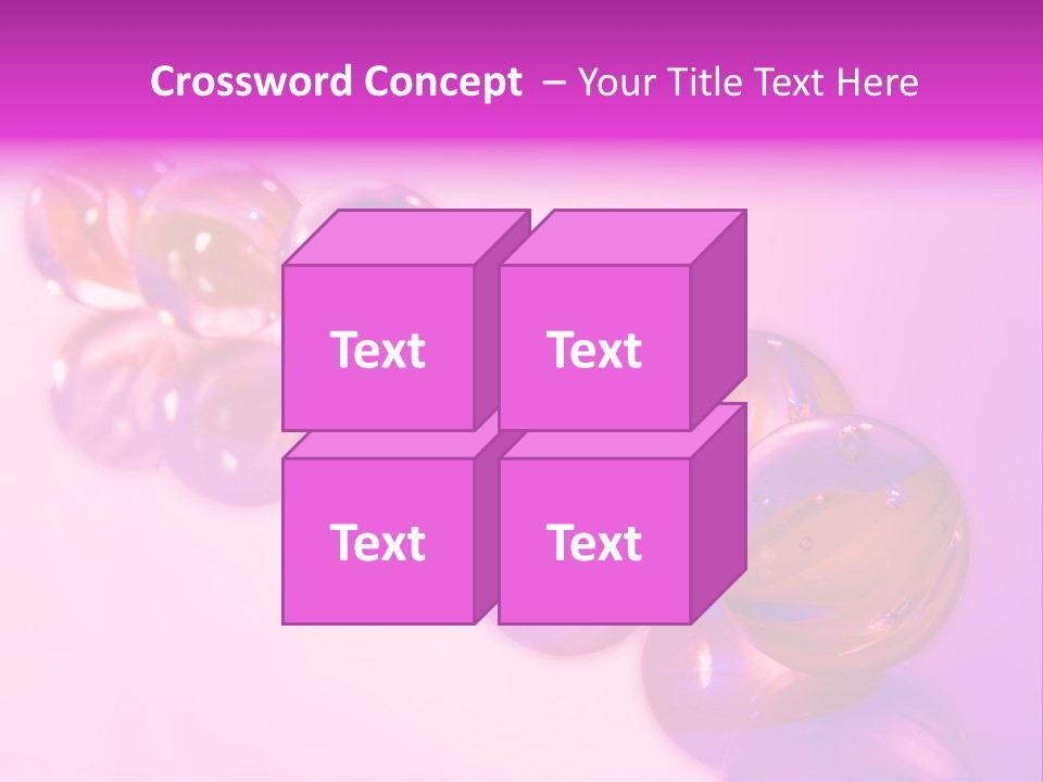 A Row Of Colorful Glass Balls On A White Surface PowerPoint Template
