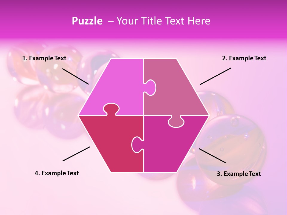 A Row Of Colorful Glass Balls On A White Surface PowerPoint Template