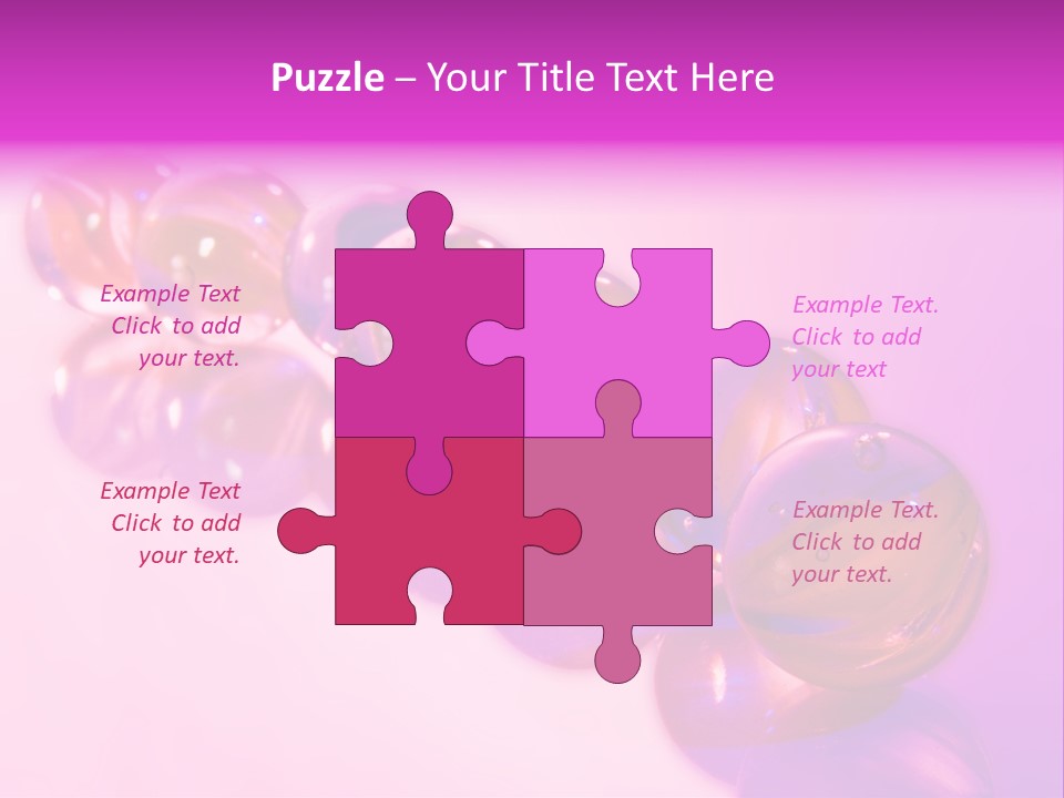 A Row Of Colorful Glass Balls On A White Surface PowerPoint Template