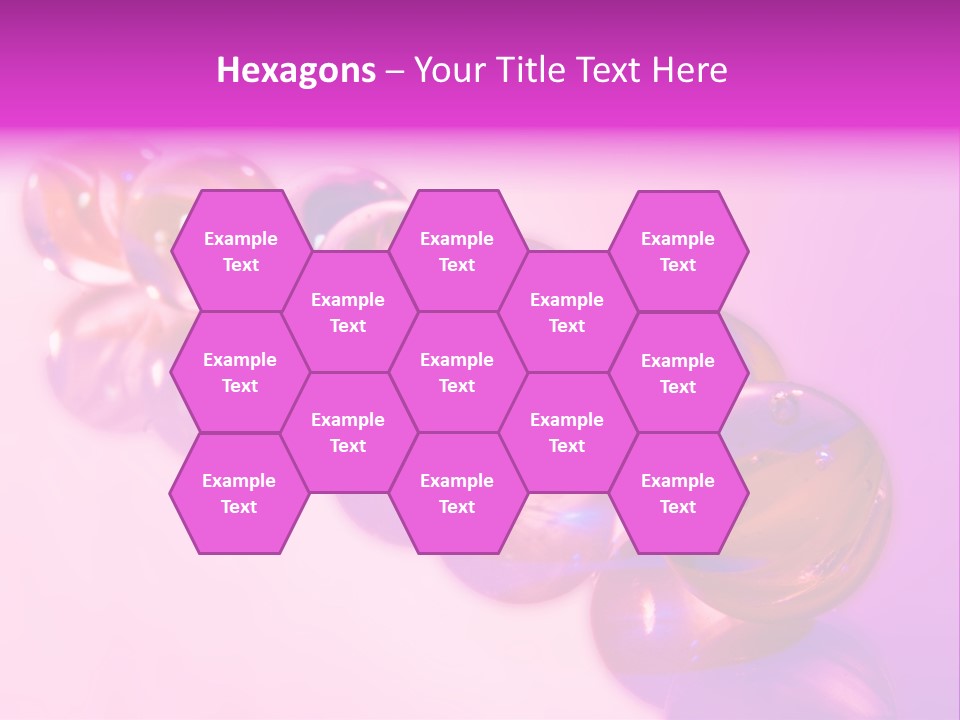 A Row Of Colorful Glass Balls On A White Surface PowerPoint Template