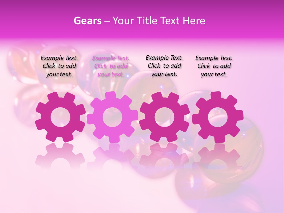 A Row Of Colorful Glass Balls On A White Surface PowerPoint Template