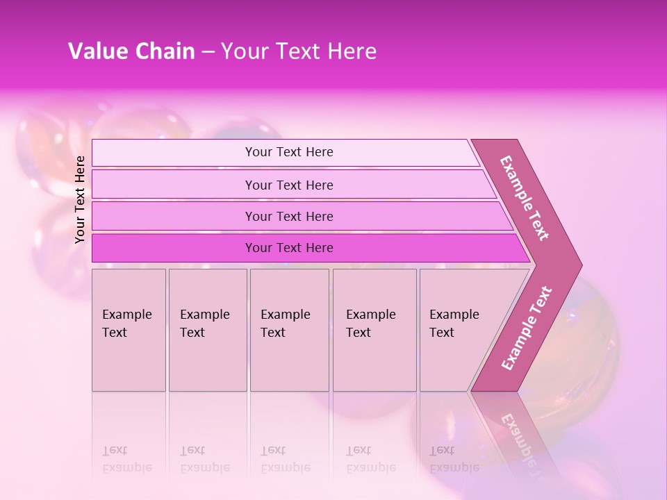 A Row Of Colorful Glass Balls On A White Surface PowerPoint Template