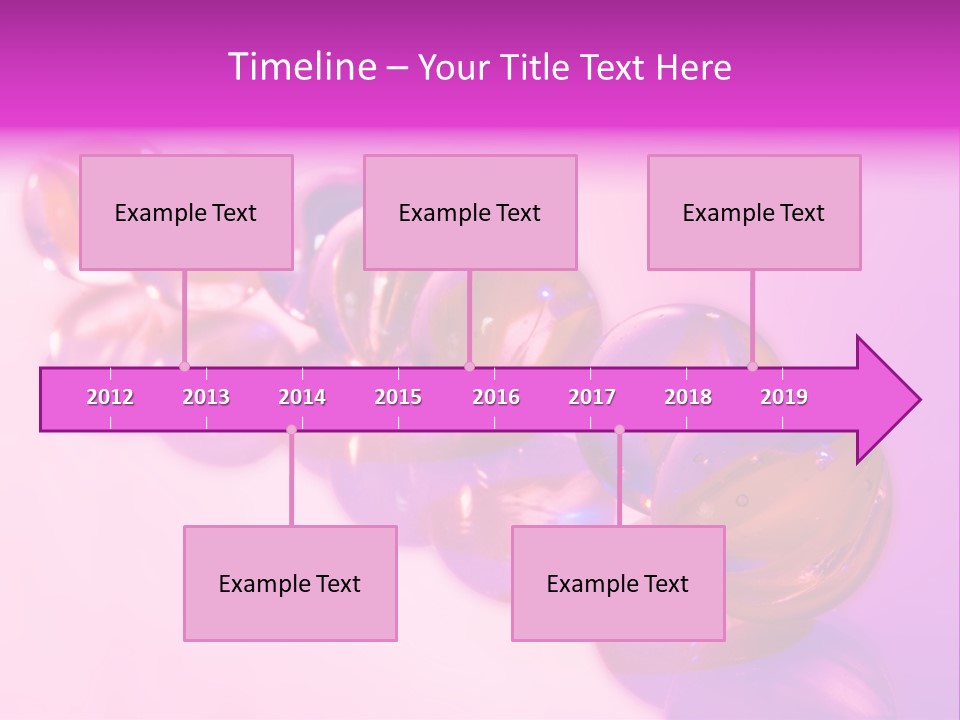 A Row Of Colorful Glass Balls On A White Surface PowerPoint Template