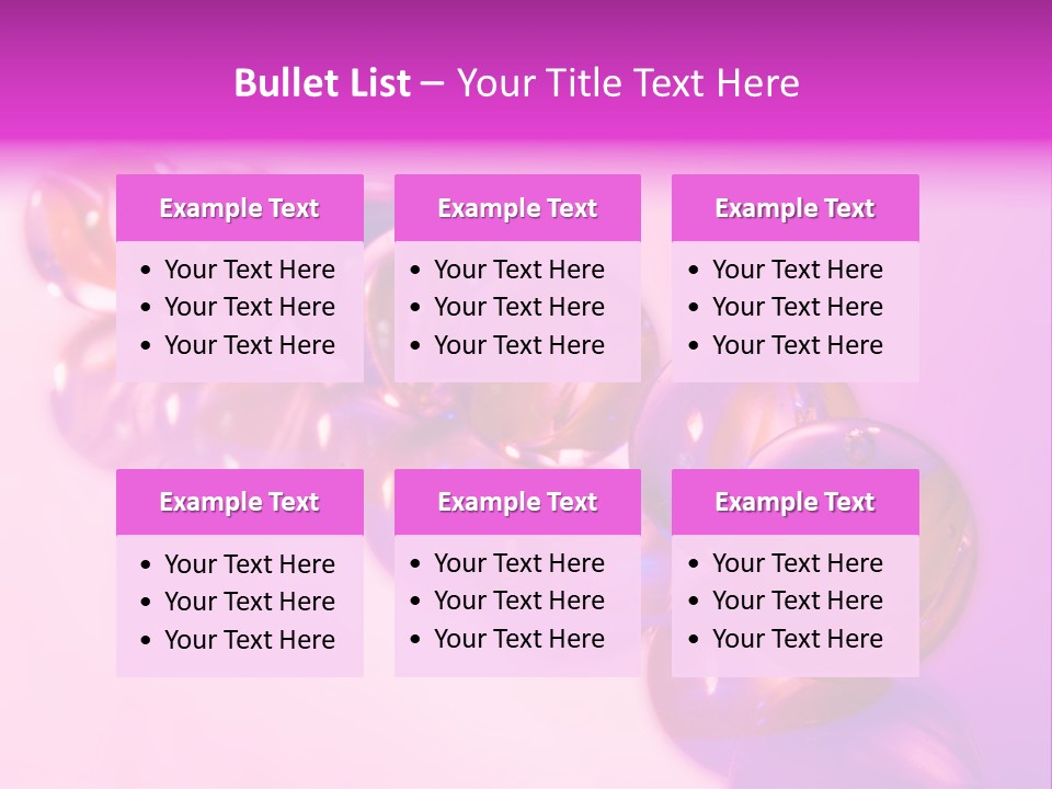 A Row Of Colorful Glass Balls On A White Surface PowerPoint Template