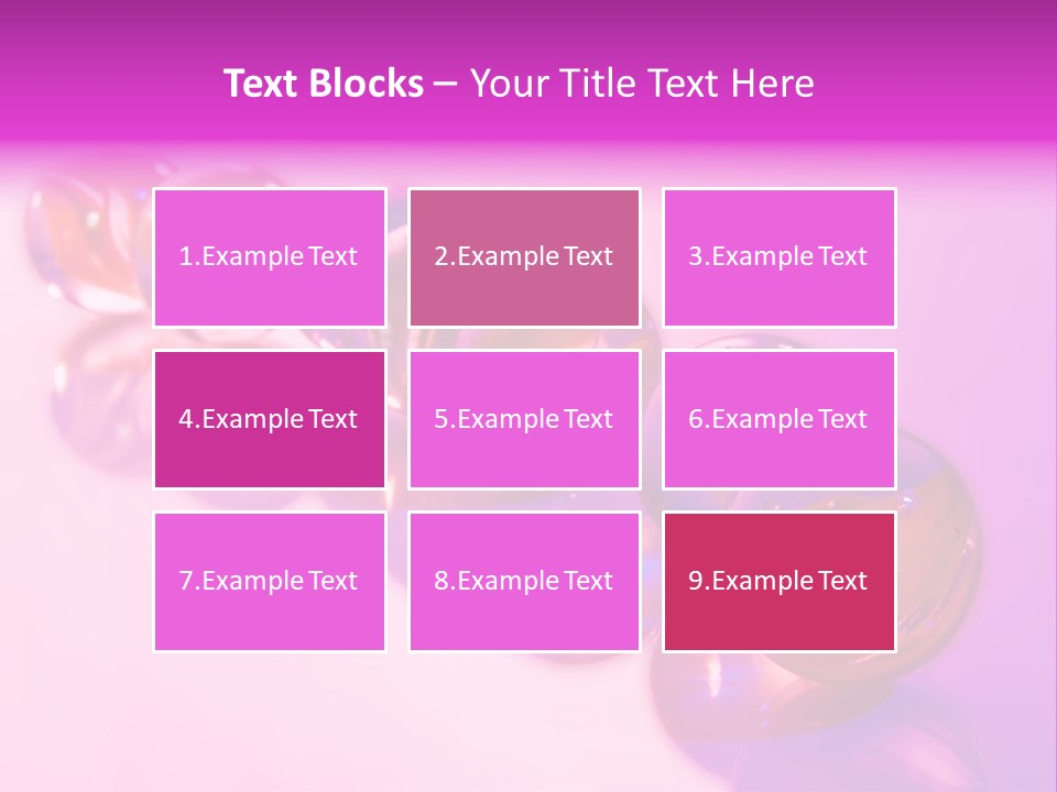 A Row Of Colorful Glass Balls On A White Surface PowerPoint Template