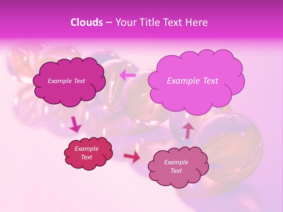 A Row Of Colorful Glass Balls On A White Surface PowerPoint Template