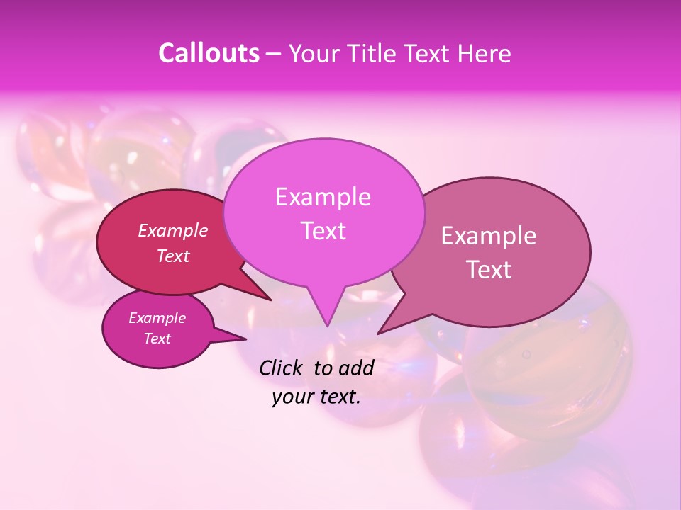 A Row Of Colorful Glass Balls On A White Surface PowerPoint Template
