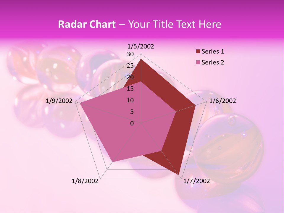 A Row Of Colorful Glass Balls On A White Surface PowerPoint Template