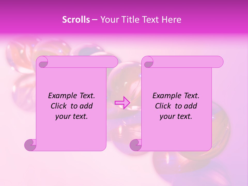 A Row Of Colorful Glass Balls On A White Surface PowerPoint Template