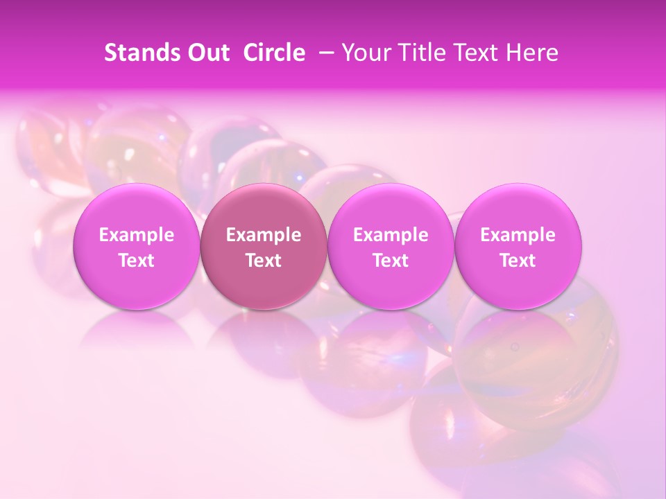 A Row Of Colorful Glass Balls On A White Surface PowerPoint Template