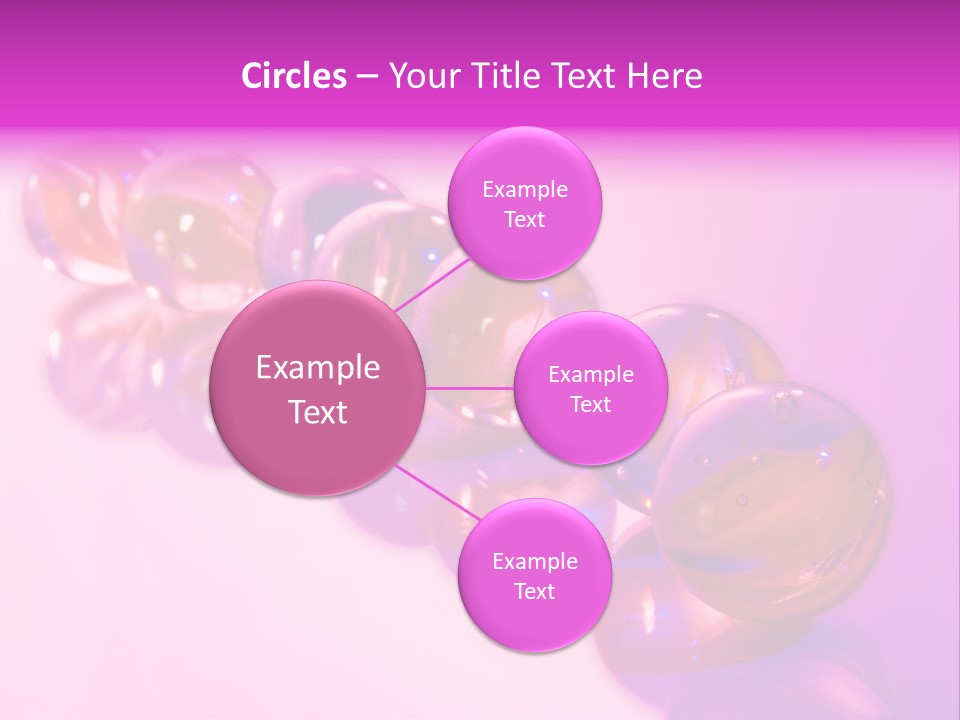 A Row Of Colorful Glass Balls On A White Surface PowerPoint Template