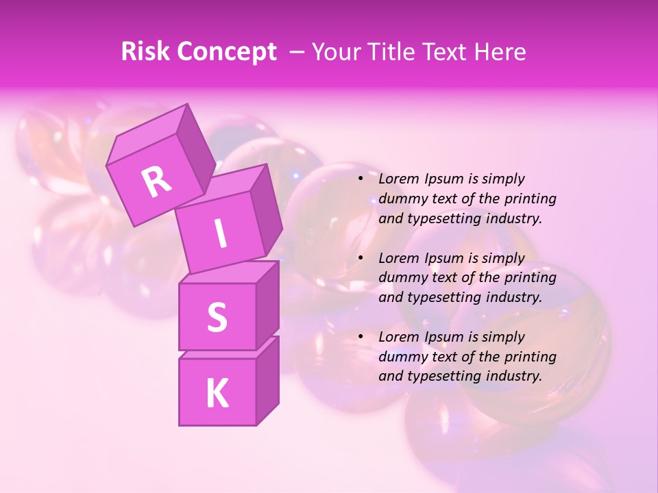A Row Of Colorful Glass Balls On A White Surface PowerPoint Template