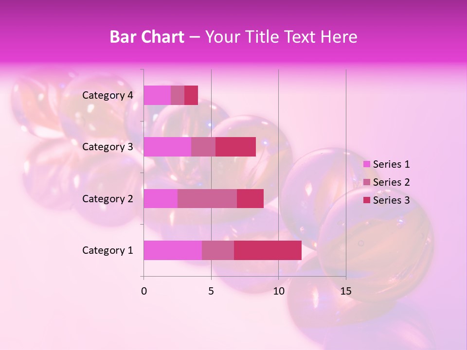 A Row Of Colorful Glass Balls On A White Surface PowerPoint Template