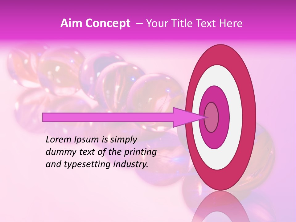 A Row Of Colorful Glass Balls On A White Surface PowerPoint Template