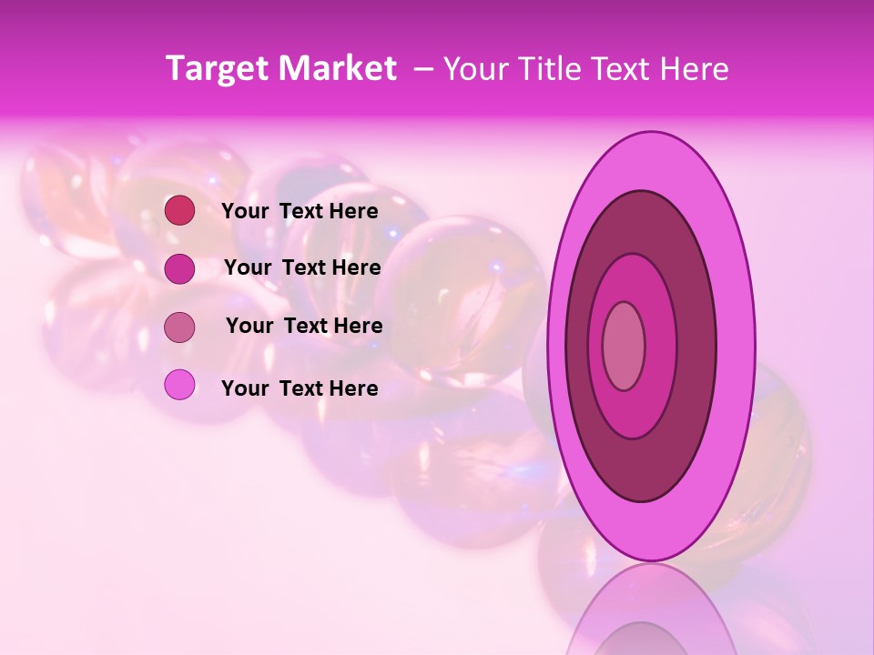 A Row Of Colorful Glass Balls On A White Surface PowerPoint Template