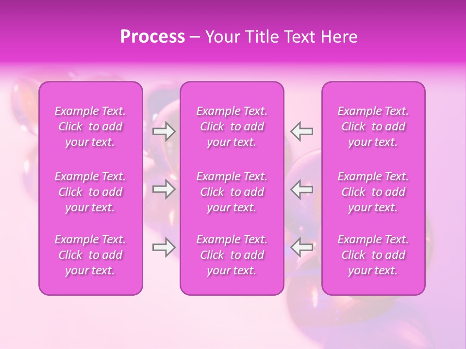 A Row Of Colorful Glass Balls On A White Surface PowerPoint Template