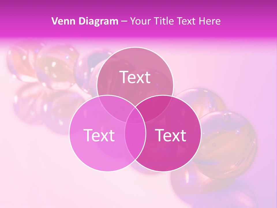 A Row Of Colorful Glass Balls On A White Surface PowerPoint Template