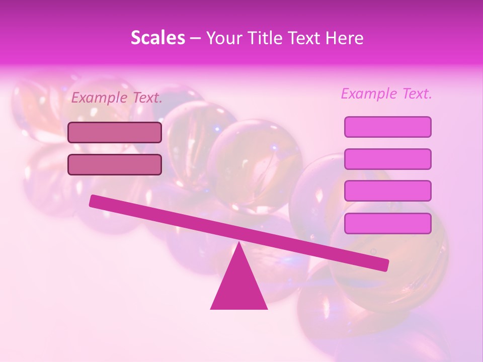 A Row Of Colorful Glass Balls On A White Surface PowerPoint Template