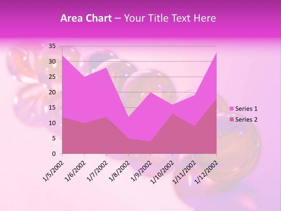 A Row Of Colorful Glass Balls On A White Surface PowerPoint Template