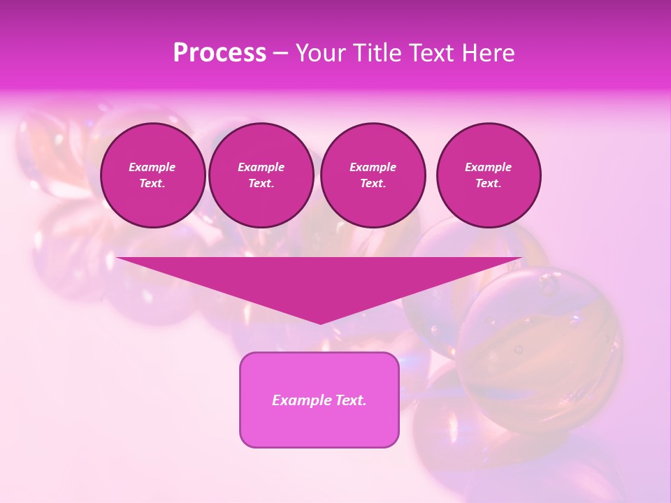 A Row Of Colorful Glass Balls On A White Surface PowerPoint Template