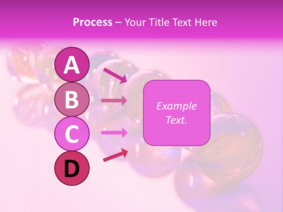 A Row Of Colorful Glass Balls On A White Surface PowerPoint Template