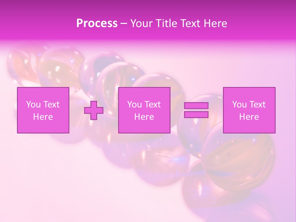 A Row Of Colorful Glass Balls On A White Surface PowerPoint Template