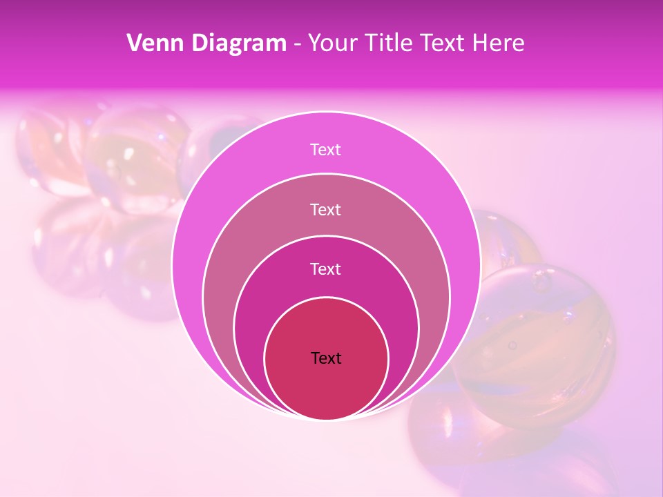 A Row Of Colorful Glass Balls On A White Surface PowerPoint Template