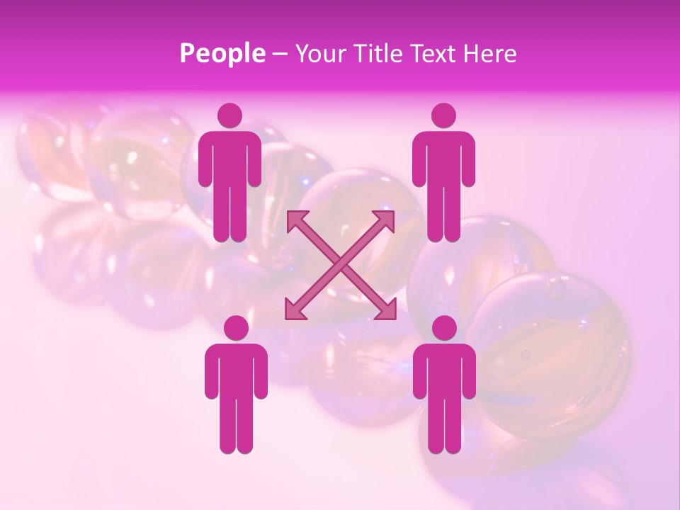 A Row Of Colorful Glass Balls On A White Surface PowerPoint Template