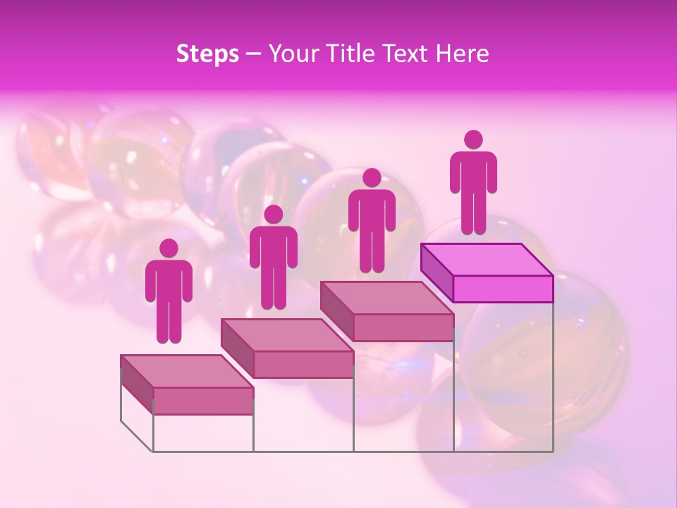 A Row Of Colorful Glass Balls On A White Surface PowerPoint Template