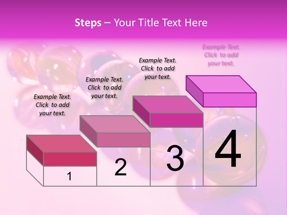 A Row Of Colorful Glass Balls On A White Surface PowerPoint Template