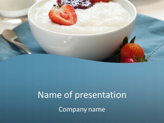 White Glass Cream Of Rice PowerPoint Template