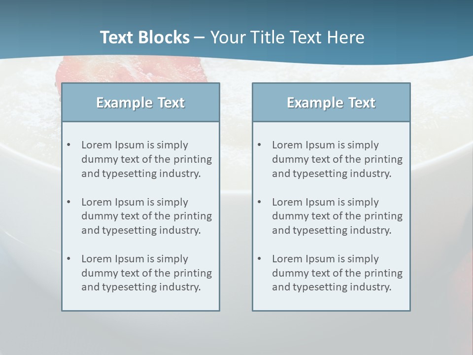 White Glass Cream Of Rice PowerPoint Template