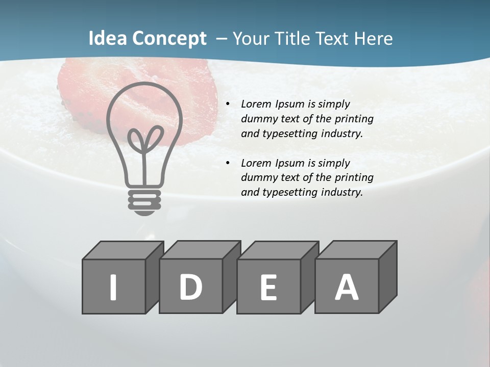 White Glass Cream Of Rice PowerPoint Template