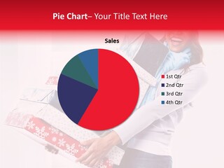A Woman In A Santa Hat Holding Presents PowerPoint Template