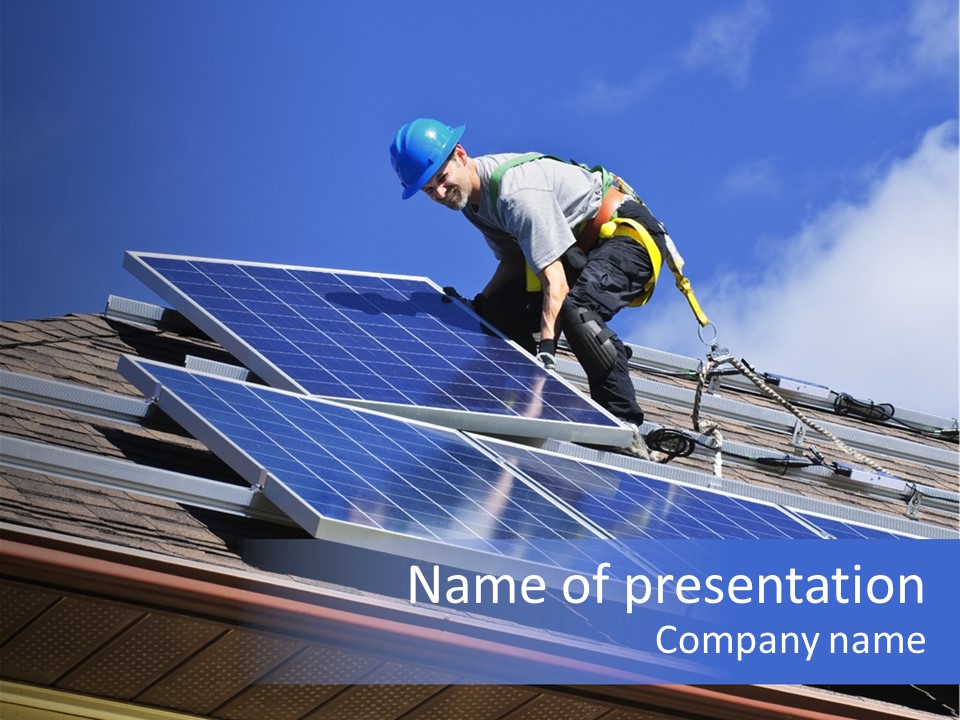 Electricity Blue Solar PowerPoint Template