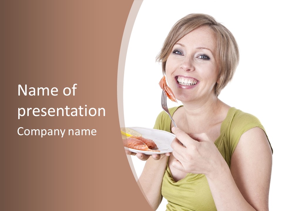 A Woman Is Holding A Plate Of Food PowerPoint Template