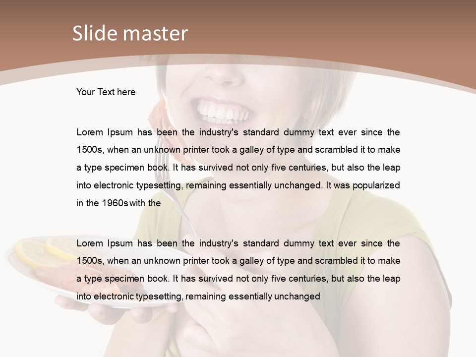 A Woman Is Holding A Plate Of Food PowerPoint Template