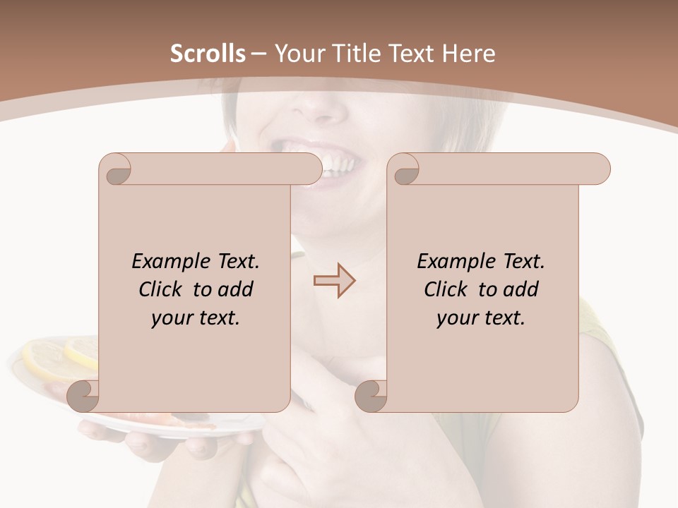 A Woman Is Holding A Plate Of Food PowerPoint Template